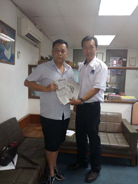 陈先生向砂拉越人民联合党公共投诉局主任兼圣淘沙州选区潜能候选人叶耀星寻求协助。