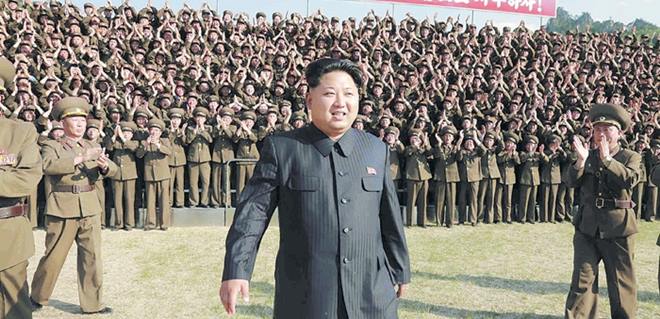 KCNA picture shows North Korean leader Kim Jong Un making an inspection at the commanding headquarters of the 264 Combined Forces