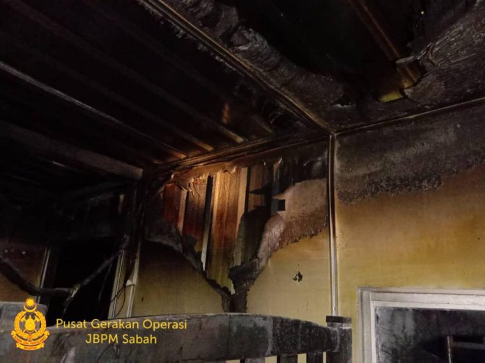 Rumah Kontena Balai Polis Cenderawasih Lahad Datu terbakar
