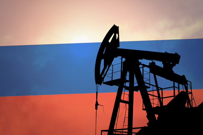 Oil,Pump,On,Background,Of,Flag,Of,Russia